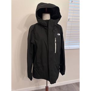 EUC Black North Face Shell Zipper Jacket Waterproof Hiking Outdoors SZ XL